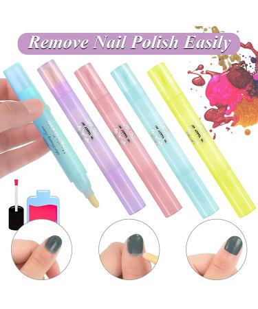 Nail Polish Corrector Pen Set for Salon-Worthy Nails - Green, Yellow, Pink, Purple | 8 Pieces Nail Polish Remover Pens for DIY Nail Design - Buy Online on GoSupps.com