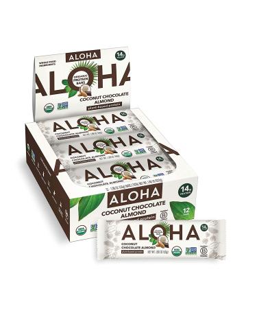 ALOHA Organic Plant Based Protein Bars Coconut Chocolate Almond 1.98-Ounce Bars (Pack of 12)