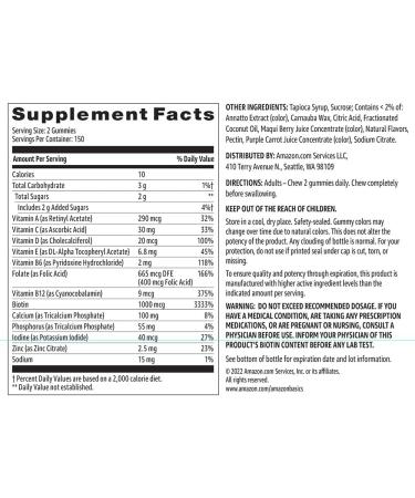 Amazon Basics Women's Multivitamin Gummies - 300 Count (150 Servings) - Buy Online on GoSupps.com