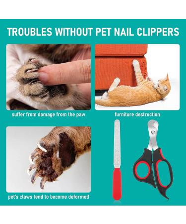 Cobee Cat Nail Clippers Professional Claw Trimmer Scissor + Pet Nail File for Cats Kittens Stainless Steel Cat Claw Clippers Scissors Trimmer Set for Small Animals Puppies Hamsters Birds(Black+Red) - Buy Online on GoSupps.com