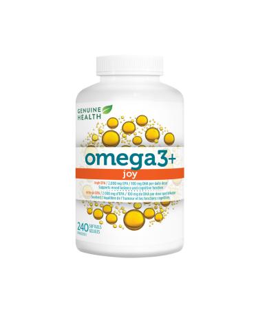 Genuine Health Omega3+ Joy 240 softgels 2000mg EPA 100mg DHA Supports healthy daily mood balance Wild-caught Non-GMO 240 count (Pack of 1)