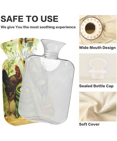 Hot Water Bottle with Cover - 1L Small Pain Relief Bag for Bed Hands & Feet - BAP-Free - Buy Online on GoSupps.com