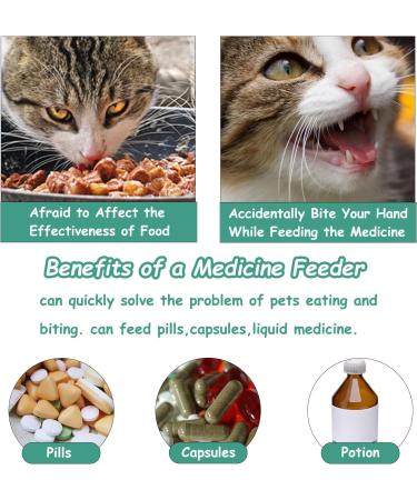 Duuclume 2 Pcs Pets Pill Shooter & Pill Crusher and Cutter Pet Piller Gun for Tablets Pet Medical Feeding Dispenser Soft Tip Syringe for Cats & Dogs Portable Pill Splitter Multifunction Pill Box Green-1 - Buy Online on GoSupps.com
