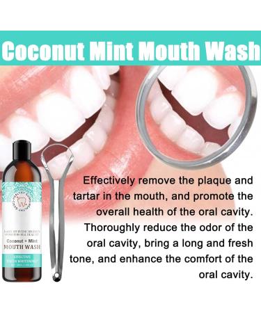 100ml Coconut Oil Mouthwash - Mint Oil for Fresh Breath Teeth Whitening & Healthier Gums - Buy Online on GoSupps.com