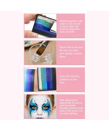 Kids Face Palette Rainbow Face Paint 6 Colors Watercolor Makeup Painting Supplies for Stage Wedding Festival Children Adults Christmas Halloween Cosplay Compact Set 25g - Buy Online on GoSupps.com