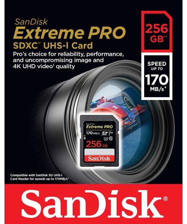SanDisk 256GB Extreme PRO SDXC UHS-I Card - C10, U3, V30, 4K UHD - 256GB SD Card Only - Buy Online on GoSupps.com