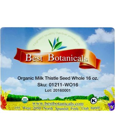 Best Botanicals Milk Thistle Seed Whole 16 oz. (Organic) 16 Ounce (Pack of 1) - Buy Online on GoSupps.com