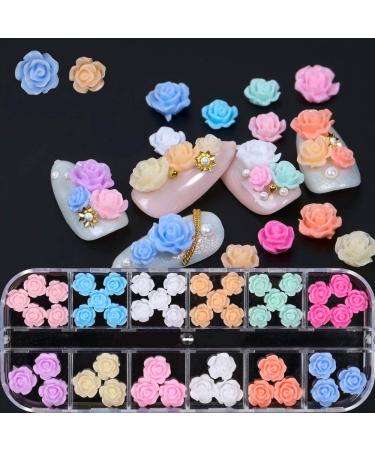 48pcs Flower Butterfly Nail Charms - Glitter Decals for 3D Nail Art Decoration | Acrylic Studs for DIY Manicures - 2021 Collection for Women - Buy Online on GoSupps.com