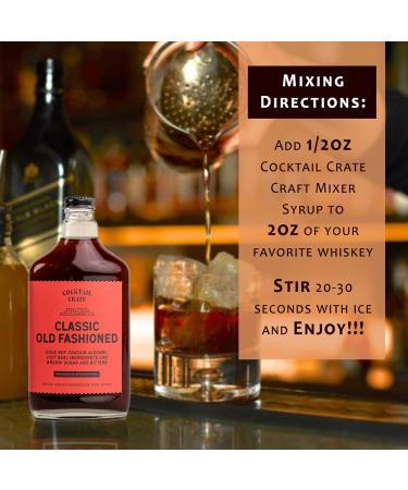 Cocktail Crate Old Fashioned Mixer | Handcrafted Award-Winning Craft Syrup with Aromatic Bitters & Demerara Sugar | 3-Pack 12.7 Fl Oz - Premium Mixer for Classic Cocktails - Buy Online on GoSupps.com