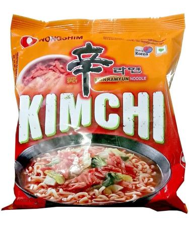 Nongshim Kimchi Ramyun 600g (120gx5) - Traditional Korean Spicy Noodles for Snacking, Stir-Frying, and Soups - Pack of 1 - Buy Online on GoSupps.com