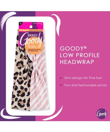 Goody Low Profile Headwraps for Fine Hair - 2 Count Cheetah & Stripe - Pain-Free Stylish Hair Accessories for All - Buy Online on GoSupps.com