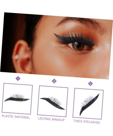 NOLITOY 8 pairs Strip Waterproof Stickers Line Glitter Decal Eye Black Dense Makeup Eyelash Tools Eyeliner 1 count (Pack of 1) Blackx2pcs - Buy Online on GoSupps.com