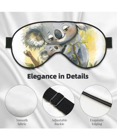 Buy Cute Koala Mom and Baby Print Soft Eye Mask | Sleep Eye Cover for Travel & Naps Perfect for Women & Men - Buy Online on GoSupps.com