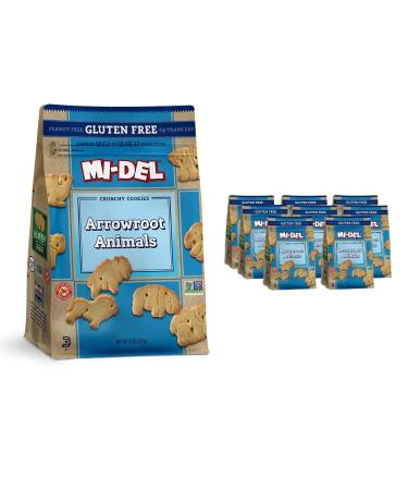 Mi-Del Arrowroot Gluten Free Animal Crackers - Non GMO Certified 0g Trans Fat Cookies - Bulk Animal Crackers 8 Ounce (Pack of 8) Gluten Free Arrowroot Animals 8 Ounce (Pack of 8)