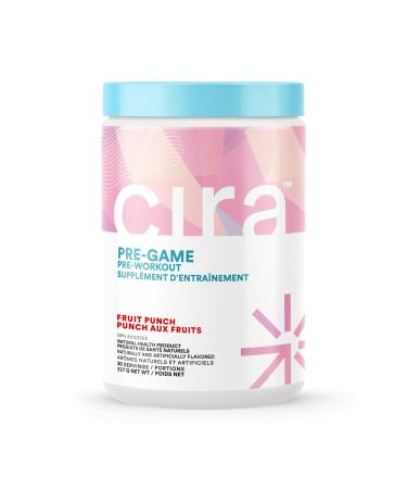 Cira Pre-Game Pre Workout Powder for Women - Preworkout Energy Supplement for Nitric Oxide Boosting Endurance Focus and Strength - 30 Servings Fruit Punch