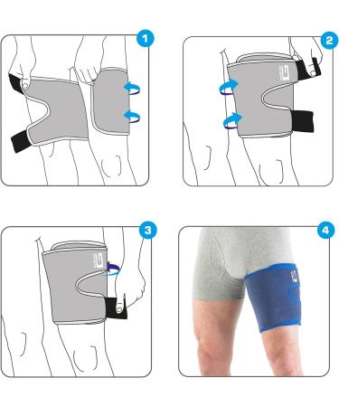 Neo-G Thigh Support: Compression Sleeve for Hamstring and Quadriceps Muscles - Sprains, Strains, and Sports Injuries - Adjustable Medical Device - Buy Online on GoSupps.com