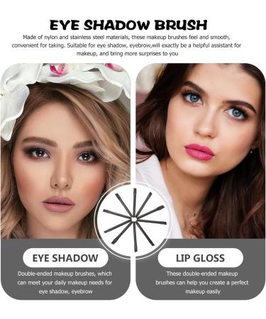 PLAFOPE 30 Pcs Eye Shadow Brush Dual Sides Eye Shadow Sponge Makeup Brush Brow Brush Stainless Steel Black - Buy Online on GoSupps.com