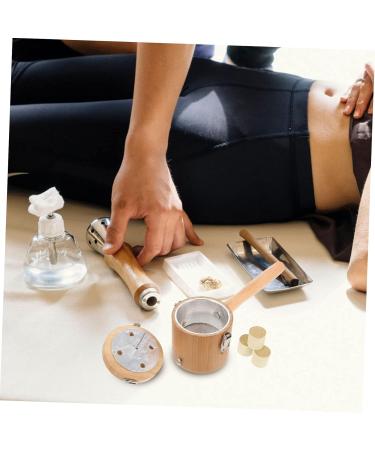 Minkissy Wood Bracket Set with Moxibustion Device & Storage Box - Cool Back Scald Protection Metal Clips Solid Wood - Buy Online on GoSupps.com