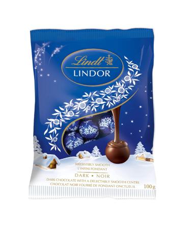 LINDT LINDOR Dark Chocolate Mini Balls 100 Gram Bag Christmas Chocolate Christmas Stocking Stuffers Dark Chocolate 100g