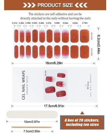 EBANKU Sakura Red Gel Nail Strips - Long Lasting Waterproof Nail Wraps with Cuticle Stick & Nail File - Buy Online on GoSupps.com