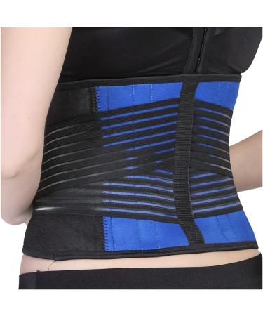 Plus Size Lower Back Brace S-6XL | Waist Support for Pain Relief | Double Pull Lumbar Decompression Belt | Stabilizes Lumbar Vertebrae | Blue Color - Buy Online on GoSupps.com