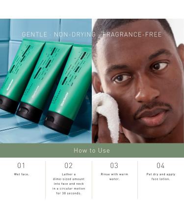 Hawthorne Men's Natural Gentle Face Wash | Moisturizing Aloe Vera & Tiger Grass Cleanser for Dry Sensitive Skin - 4oz - Buy Online on GoSupps.com