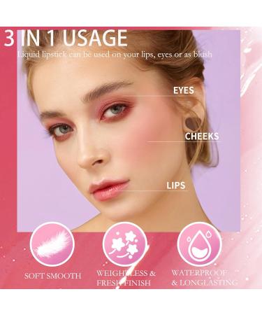 Shop Vibrant 2 Colors Lip Tint Stain | Long-Lasting Waterproof Liquid Lipstick | Korean Lip Gloss & Cheek Tint - Buy Online on GoSupps.com