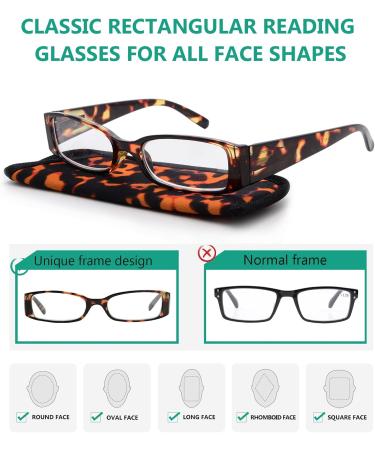Eyekepper 4-Pack Colorful Spring Hinge Rectangular Reading Glasses +2.50 - Stylish & Comfortable Viewing - Buy Online on GoSupps.com