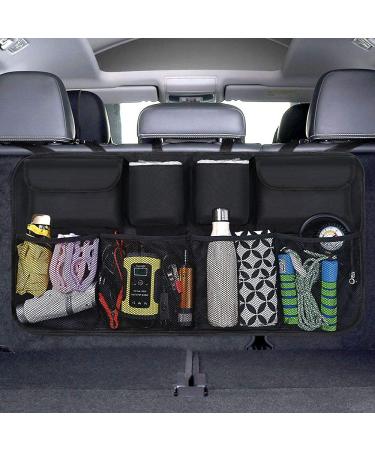 URAQT Car Boot Organiser Waterproof Kick Mats Car Organiser Seat Back Protectors Multi-Pocket Children's Travel Storage Durable Foldable Cargo Net Storage for Car Backseat Cover Black 87x45cm - Buy Online on GoSupps.com