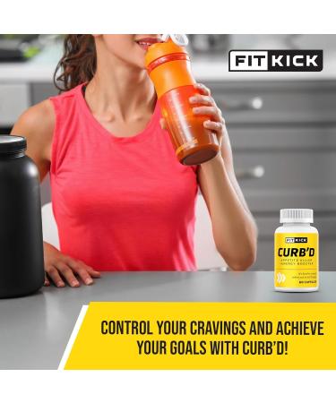 FITKICK Curb D Capsules Non-Prescription Appetite & Craving Support Energy & Focus Formula with Natural Extracts Raspberry Ketones Green Coffee Bean & Citrus Aurantium 60 Vegan Capsules - Buy Online on GoSupps.com