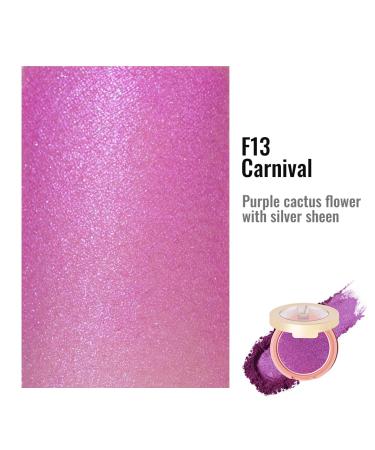 Oulac Rouge Powder Blush - Vegan Highly Pigmented Durable Gentle Shimmer | 1 Pack F13 Carnival (Purple Cactus Flower) - International Shipping Available - Buy Online on GoSupps.com