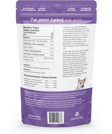 Just Natural Paws Strawberry & Blueberry Dog Treats - Healthy Human-Grade Superfood Dog Training Treats Natural & Vegetarian No Preservatives or Additives - Buy Online on GoSupps.com