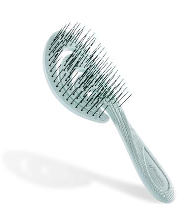 Ninabella Bio Hairbrush for Women Men & Children - Darkwang without Ziepen for curls long hair & wet hair - Sustainable Detangler brush made of recycled material - blue