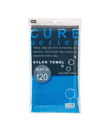 Cure Series Japanese Exfoliating Bath Towel from OHE - Super Hard Weave - Blue  120cm