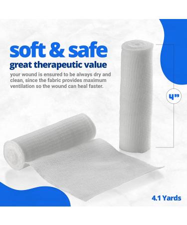 Sterile Medical Grade Gauze Bandage Rolls - 4 Yards per Roll - 4 Inch - 24 Count - Pack of 1 - MEDca - Buy Online on GoSupps.com