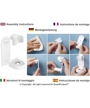 SmartProduct Self-Adhesive Electric Toothbrush Holder | Durable & Stylish 1 Piece Organizer for Travel & Home - Buy Online on GoSupps.com