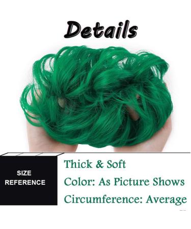 Thick Hair Donut Scrunchie Hair Bun Updo Hairpiece Scrunchy Wavy Curly Messy Hair Ribbon Hair Chignons Ponytail Extension Green Thick Green - Buy Online on GoSupps.com