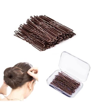 50 U-Shaped Hairpins for Women & Girls - 6cm Bobby Pins in Storage Box - Perfect for Hairdressing Salons & Everyday Use (Brown) - Buy Online on GoSupps.com
