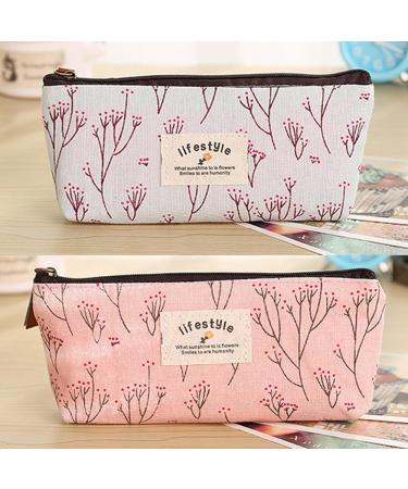 Shop Mingze 4-Piece Canvas Pen & Pencil Set | Fresh Flower Pattern | Stylish Stationery & Cosmetic Pockets - International Shipping - Buy Online on GoSupps.com