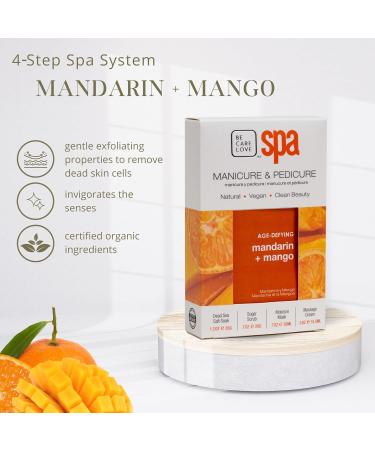 BCL Spa Mandarin + Mango Professional Pedicure Kit Foot Spa Set Exfoliate, Hydrate & Refresh Skin | Dead Sea Salt Soak, Sugar Scrub, Moisture Mask & Massage Cream | Professional & Home Uses Mandarin & Mango 4-in-1 - Buy Online on GoSupps.com