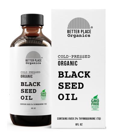 Organic Black Seed Oil | 100% Virgin Cold Pressed Liquid Pure | Super Antioxidant | External Use on Joints Hair Skin Nails | 8 oz