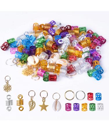 130PCS Aluminum Dreadlocks Pearl Cuffs & Hair Jewelry Rings - Hair Braiding Accessories - Buy Online on GoSupps.com