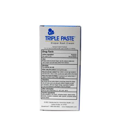 Triple Paste Medicated Ointment for Diaper Rash - Hypoallergenic 2 oz (Pack of 1) - Buy Online on GoSupps.com