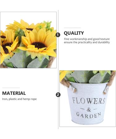 HOMSFOU 1pc Simulated Sunflower Faux Potted Plants Flower in Indoor Planters Sunflower Flower Pot Artificial Household Decor Jug Vase Sunflower Bonsai Decor Iron Plastic Twine Flowers Chic Yellow 20x11cm - Buy Online on GoSupps.com