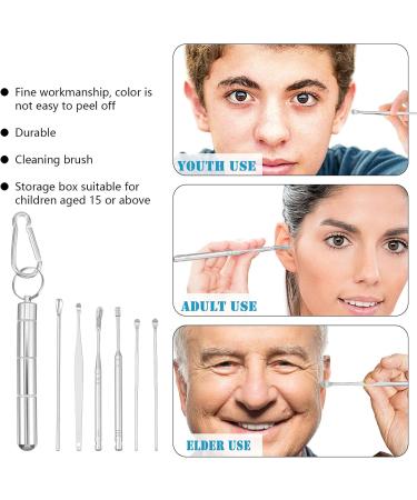 7pcs Ear Wax Removal Tool Set - Stainless Steel Ear Pick Suit for Effective Ear Cleaning - Earwax Picker & Spoon for Household Use - Buy Online on GoSupps.com