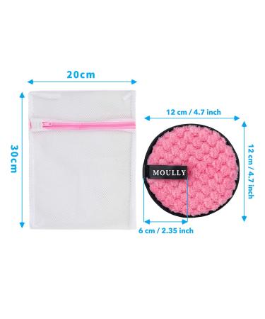 Moully 4PC Washable Slimming Makeup Remover Pads | Reusable Cotton Cleaning Towels | Eco-Friendly Microfiber with Laundry Bag - Buy Online on GoSupps.com