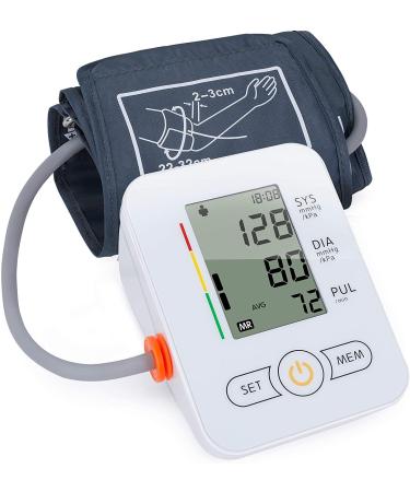 Blood Pressure Monitor-Upper Arm Cuff, Extra Large Cuff Upper Arm, BP Cuff Automatic Upper Arm, with 22-42 cm Wide-Range Large Cuff 60 Groups Reading Memory for Home Use(White)