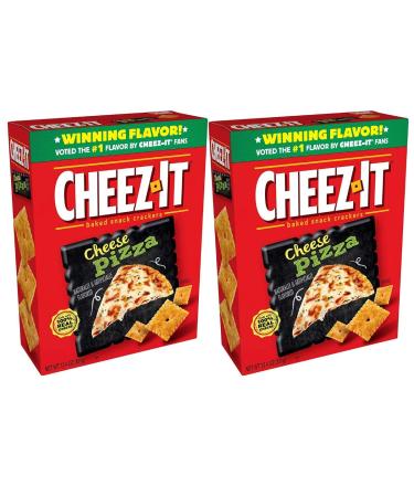 Baked Snack Crackers, Cheez It Cheese Pizza Flavor Made with Real Cheese, Delicious Snack to Share with the Whole Family, Pantry Staples for 2 Packs of 12.4 Oz