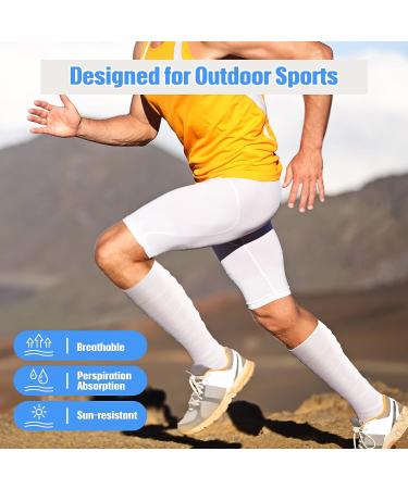 Kasyat Calf Compression Sleeve for Men & Women | Soccer Leg Support Sock | White - Buy Online on GoSupps.com