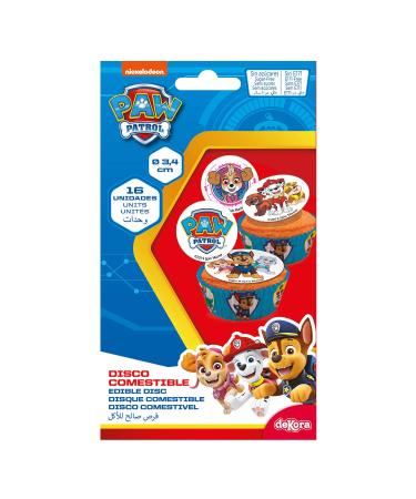 dekora - 16 edible Paw Patrol mini slices for decorating children's parties